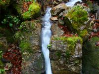 Schmaler Wasserfallarm zwischen Felsen